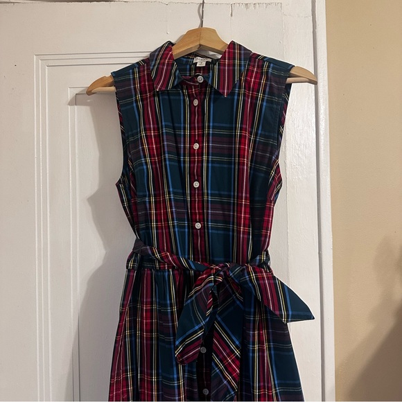 Sleeveless tartan shirtdress - Picture 6 of 11